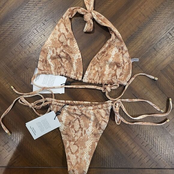 NWT! Vitamin A Milana Bikini Top & Bottom Sand Snake Bottom L(10) Top M(8) - Picture 6 of 13